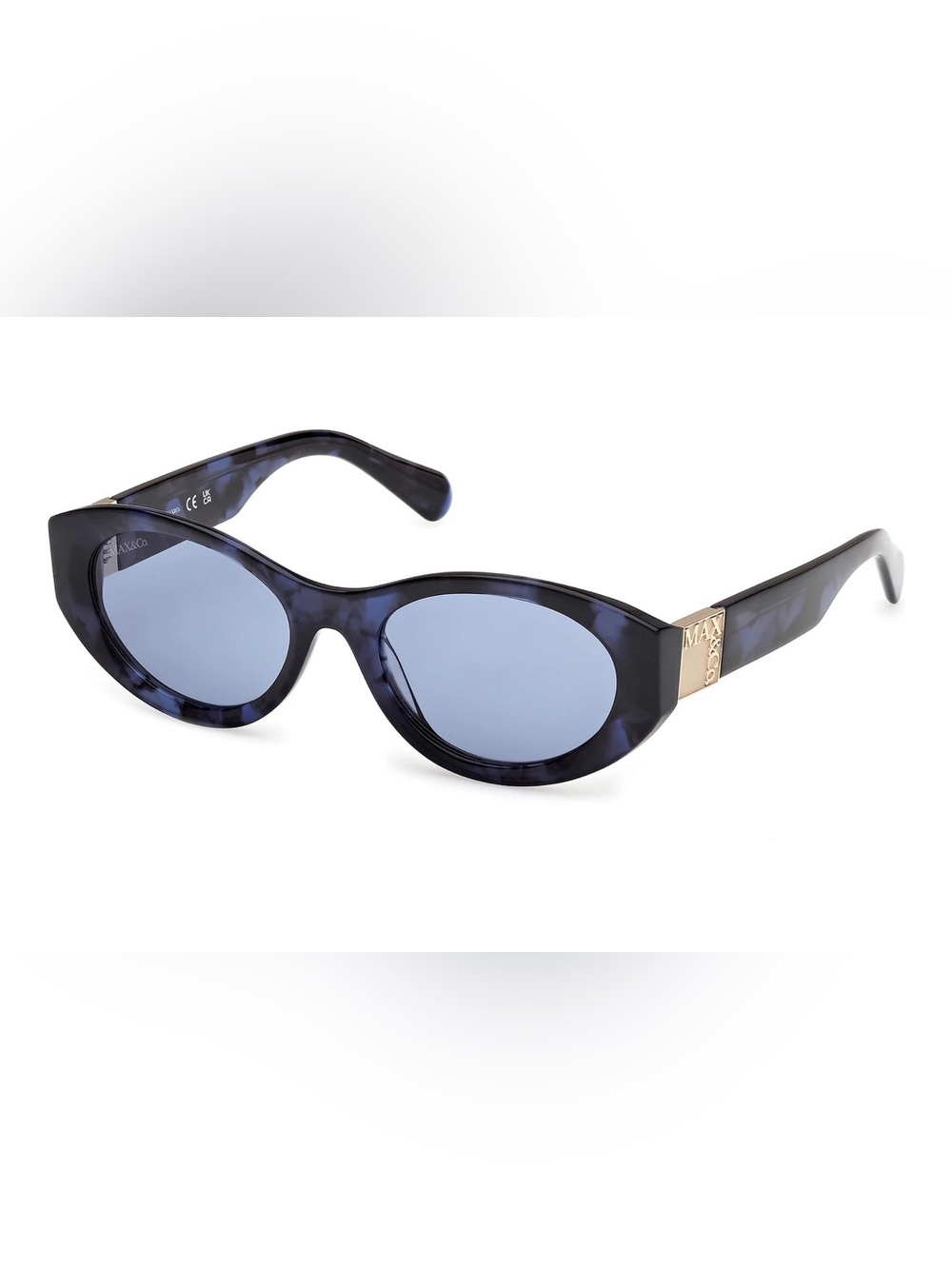 Max&Co MO0123/55V Oval Women’s Sunglasses Coloured Havana Blue Lenses NWT - Picture 4 of 6